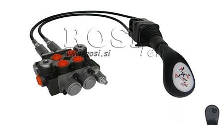 JOYSTICK 1x KNAPPE MED BLOCK 1 m OCH HYDRAULISK VENTIL 2xP40 l.