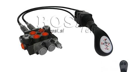 JOYSTICK 2x KNAPPAR MED BLOCK 1 m OCH HYDRAULISK VENTIL 2xP40 l.