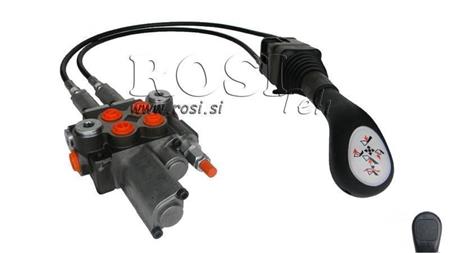 JOYSTICK UTAN KNAPP MED BLOCK 1 m OCH HYDRAULISK VENTIL 2xP40 l. FLOTTERANDE