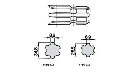 CARDAN -ADAPTER 1''3/8 to 1''1/8