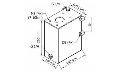 RESERVOIR 3L FOR HAND PUMP - dimensions