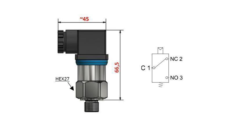 WYŁĄCZNIK CIŚNIENIA HYDRAULICZNEGO F3 30-250 BAR (MAX.300BAR)