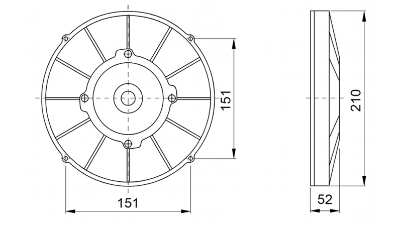 AXIALFLÄKT 190MM DRAGANDE 12V
