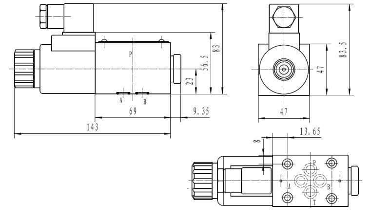 HIDRAULIKUS ELEKTRO MÁGNESES SZELEP KV-4/2 CETOP 3 12/24/230V N41A