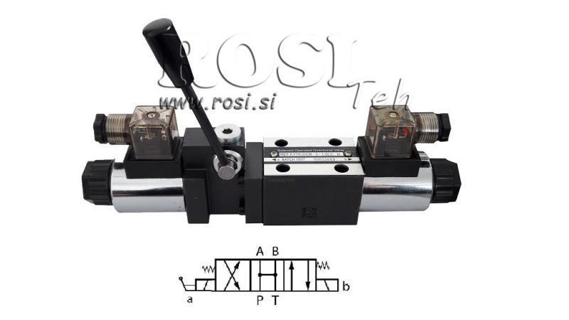 HIDRAULIKUS KÉZI ÉS ELEKTROMÁGNESES SZELEP CETOP 12/24/230V N3