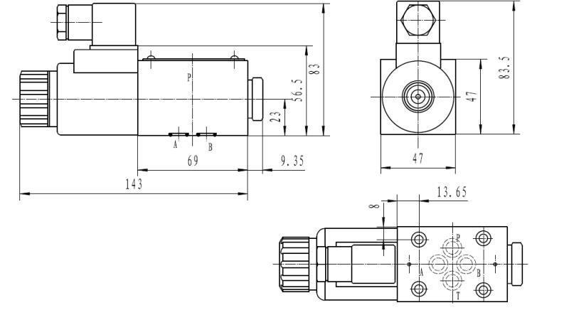 HYDRAULIC ELECTROMAGNETIC VALVE KV-4/2 CETOP 3 12/24/230V 6A