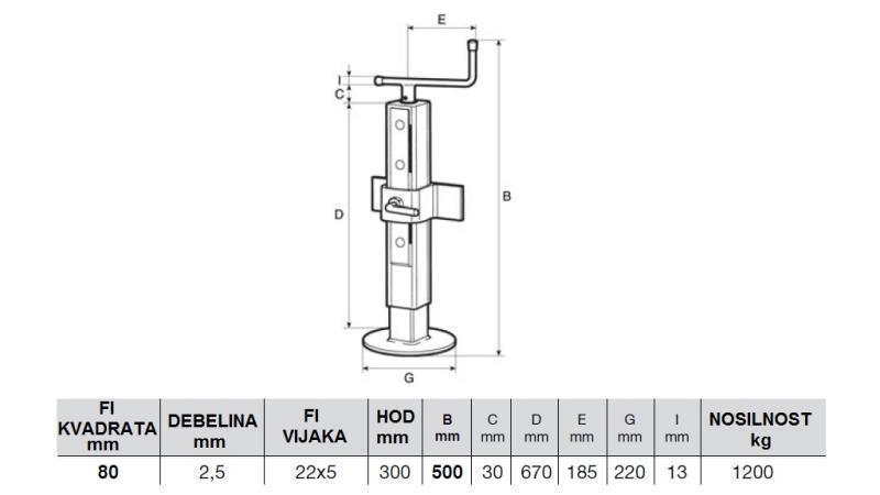 MENETES TÁMASZTÓ LÁB  ÁLLÍTHATÓ 300MM - 1200KG