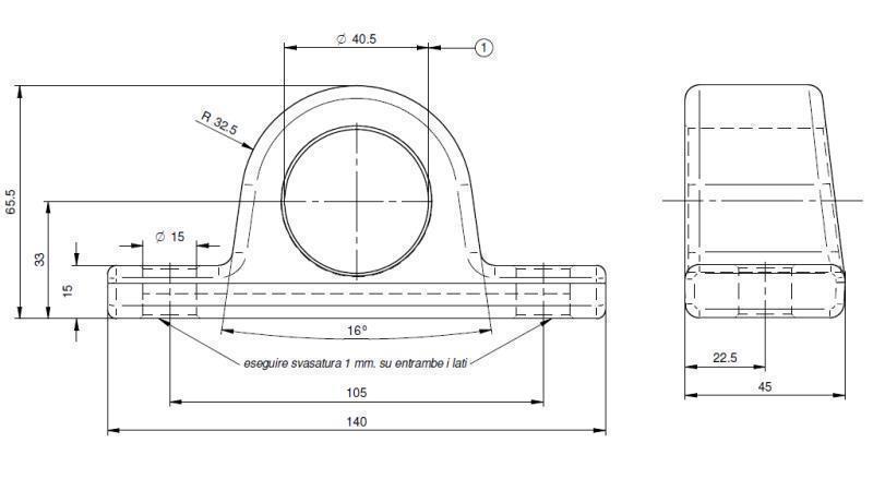 SOPORTE PARA CILINDRO TELESCÓPICO FI40