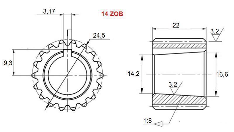 PTO ZUPČANIK GR.2 Z14