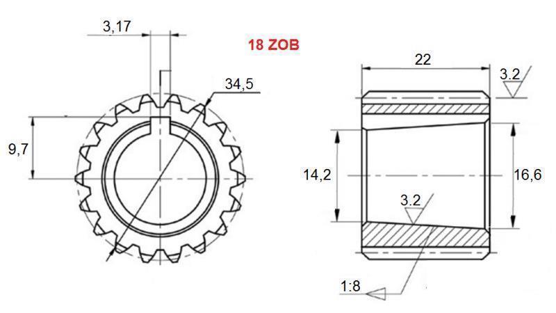PTO GETRIEBE GR.3 - GR.2 Z18