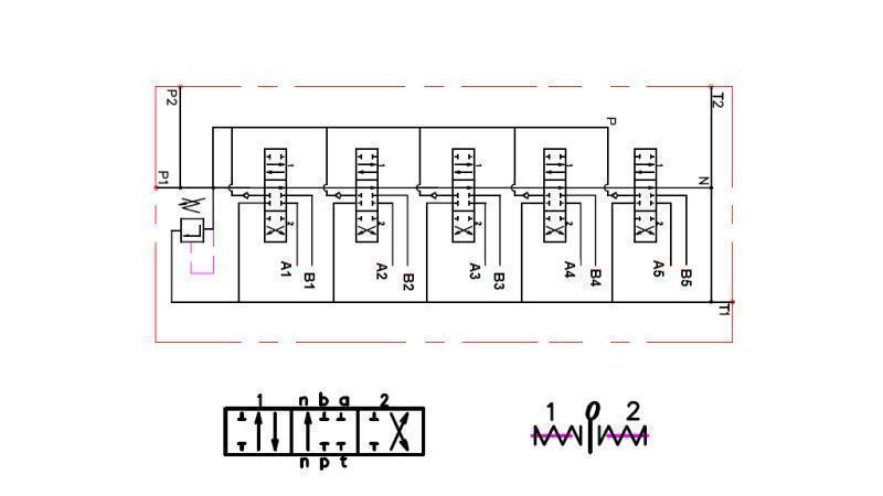 HIDRAULIKUS VEZÉRLŐTÖMB 5xP40 + 2x JOYSTIC