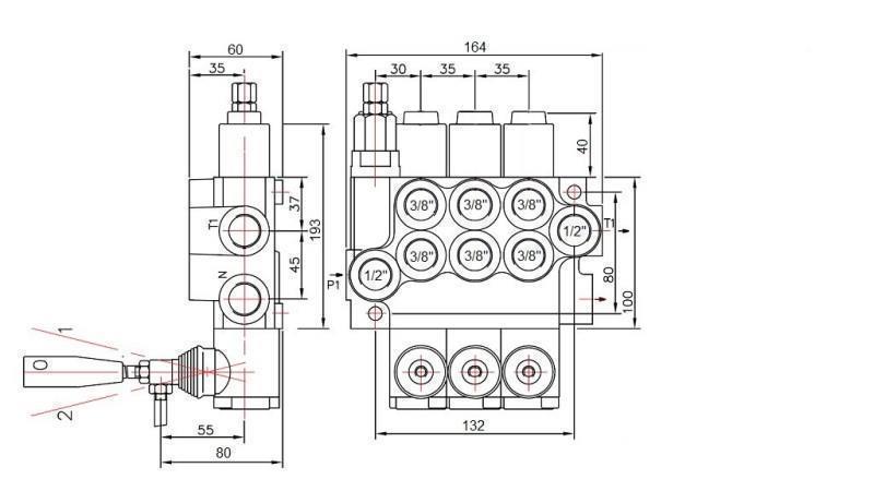 HYDRAULIKVENTIL 3xP40