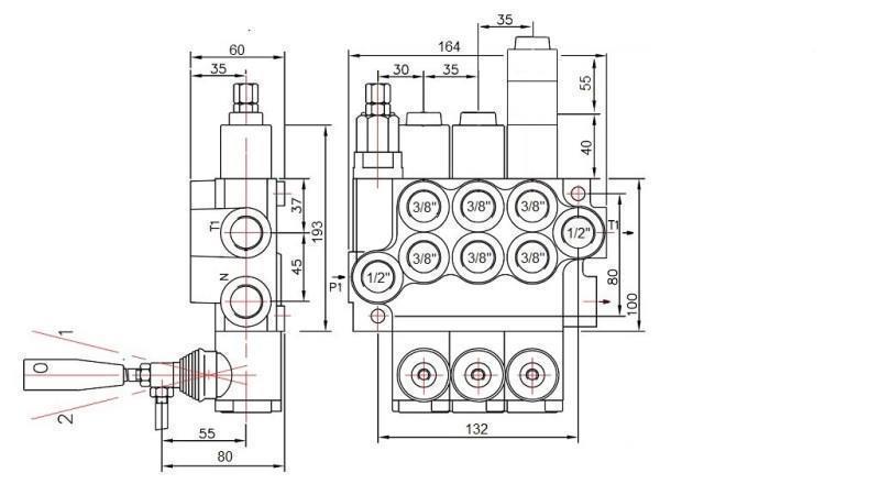 HYDRAULISCHE KLEP 3xP40 VLOEIENDE