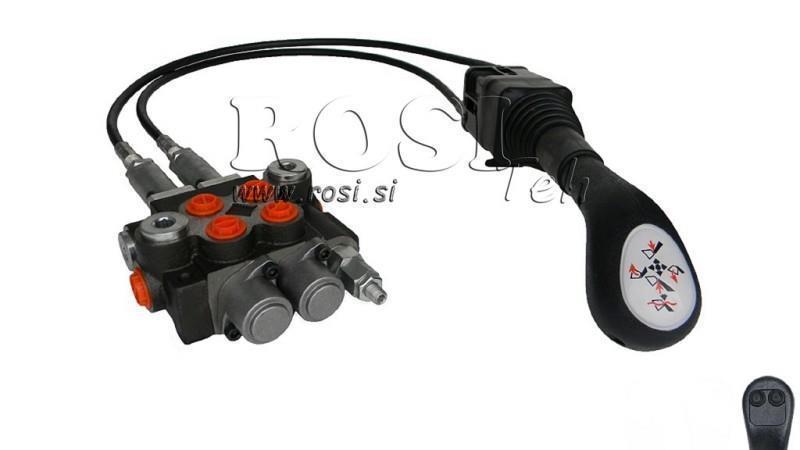 JOYSTICK 2x KNAAPP MED BLOCK 1.5 m OCH HYDRAULISK VENTIL 2xP40 l.