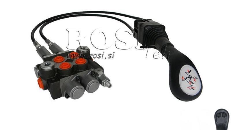 JOYSTICK  2x TASTO CON UNA TRECCIA 2 met. IN VALVOLA IDRAULICA 2xP40 lit.