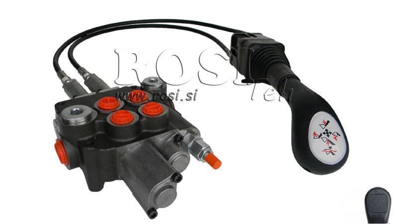 JOYSTICK  BEZ TLAČIDLA Z LANOVODOM 1 met.A HYDRAULICKÝ VENTIL 2xP80 lit.+ PLÁVAJÚCE