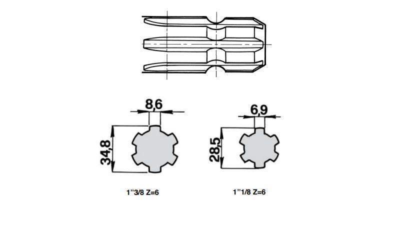 CARDAN -ADAPTER 1''3/8 to 1''1/8