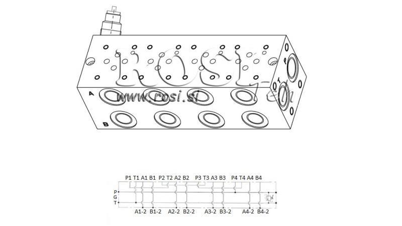 SERIAL BASE PLATE CETOP3 NG6 4M WITH SAFETY