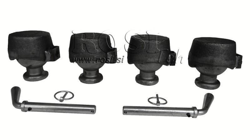 CONJUNTO DE SUPORTES PARA CAÇAMBA DE CAMINHÃO BASCULANTE FI78