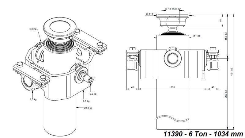 CILINDRU TELESCOPIC COMPACT 4 GRADE 1034mm x110 -BOL