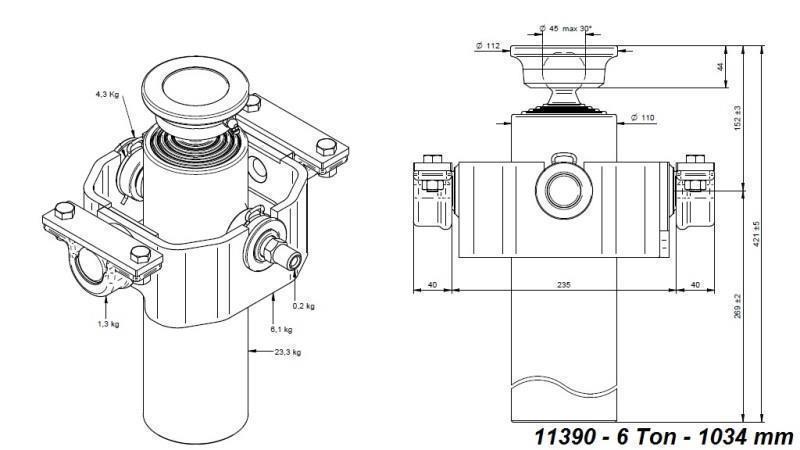 TELESZKÓPUS HENGER COMPACT 4 LÉPCSŐ 1034mm x110 -GÖMB