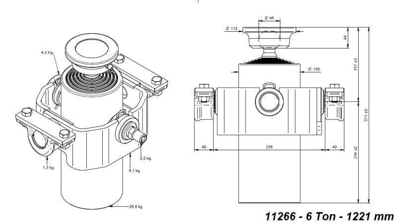 TELESZKÓPUS HENGER  COMPACT 6 LÉPCSŐ 1221mm x125 -GÖMB